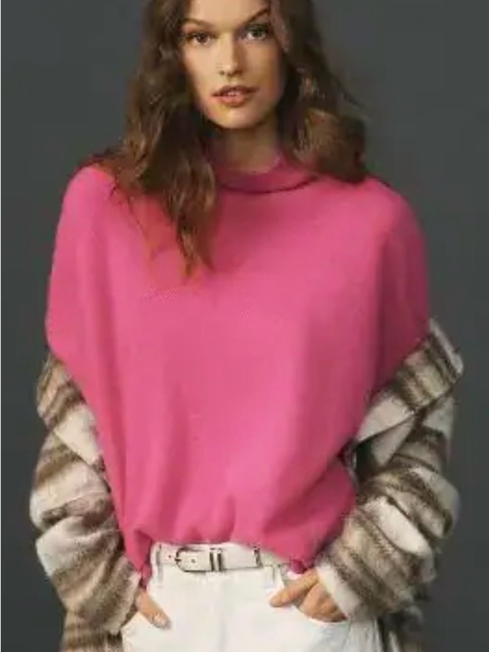 Maeve By Anthropologie pink Cashmere sweater The Shea over boxy shirt in XXS